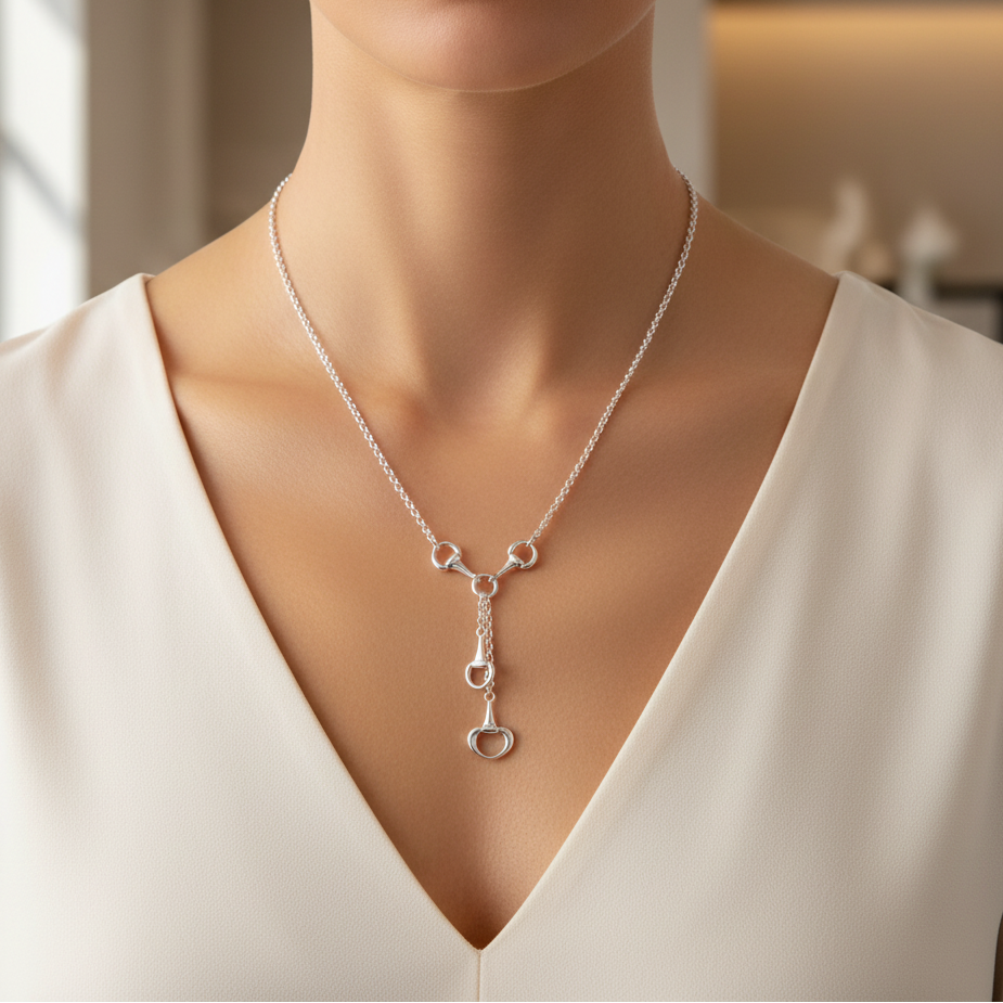 Miss Mimi Equestrian Link Lariat Necklace