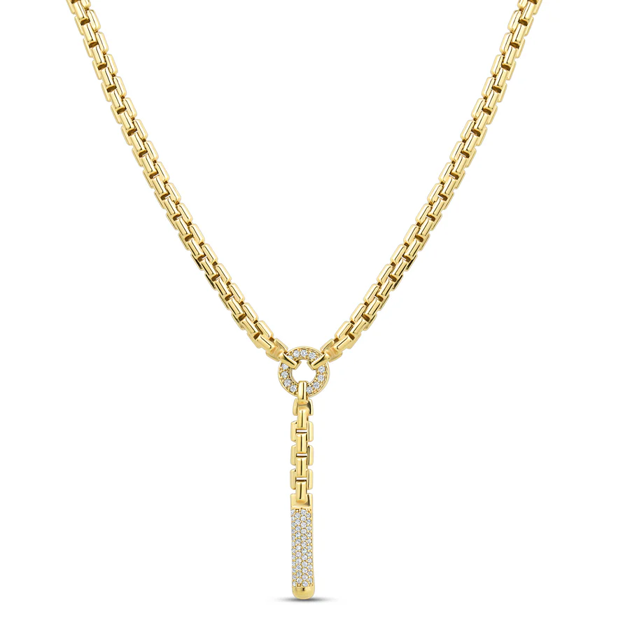 Collier Lariat Barre CZ Miss Mimi Flex