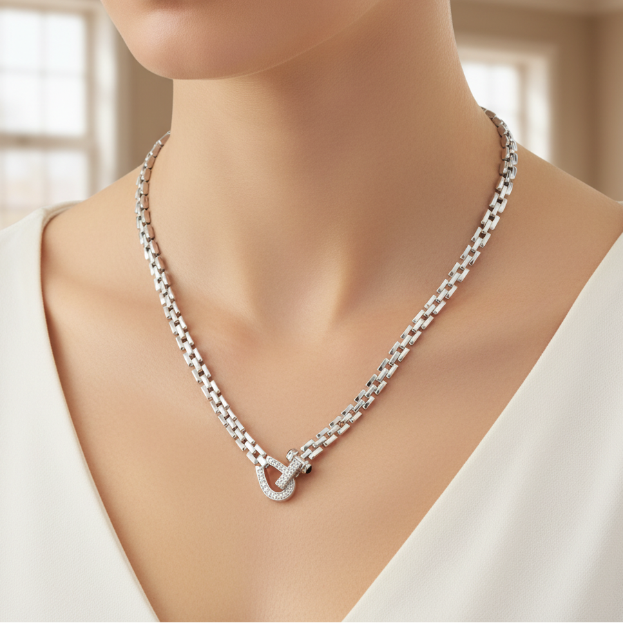 Miss Mimi Equestrian Square Link Necklace