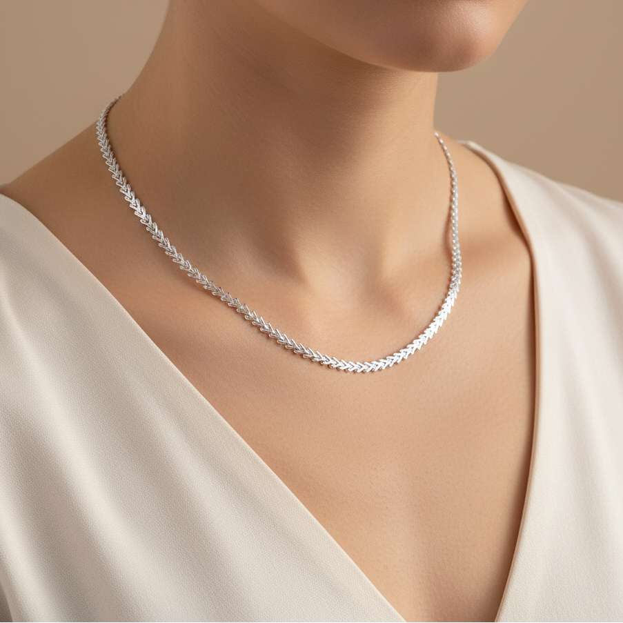 Miss Mimi Flat Heart Link Necklace
