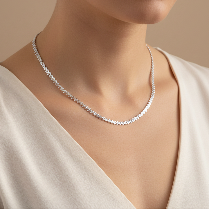 Miss Mimi Flat Heart Link Necklace