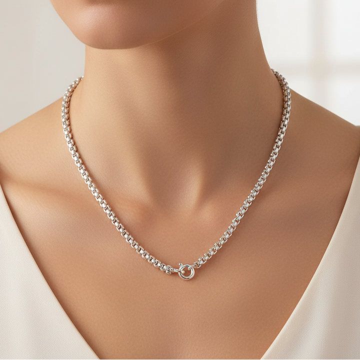 Miss Mimi Rounded Equestrian Square Link Necklace
