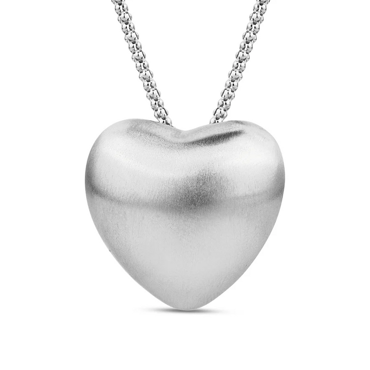 Miss Mimi Brushed Puff Heart Necklace