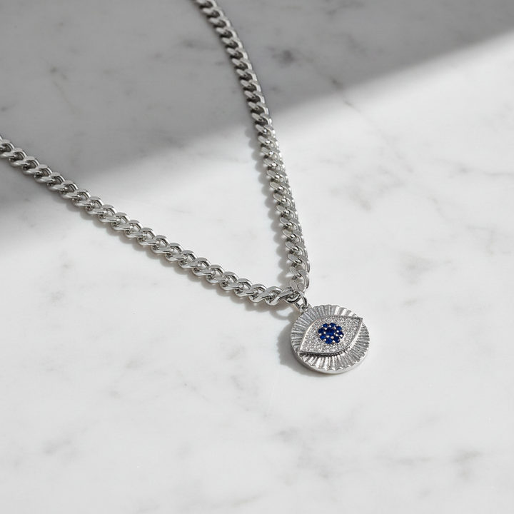 Miss Mimi Evil Eye Disc Necklace