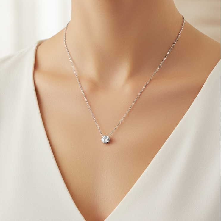 Miss Mimi 5mm Bezel Drop Necklace