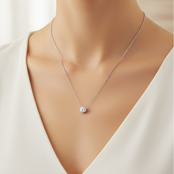 Miss Mimi 5mm Bezel Drop Necklace