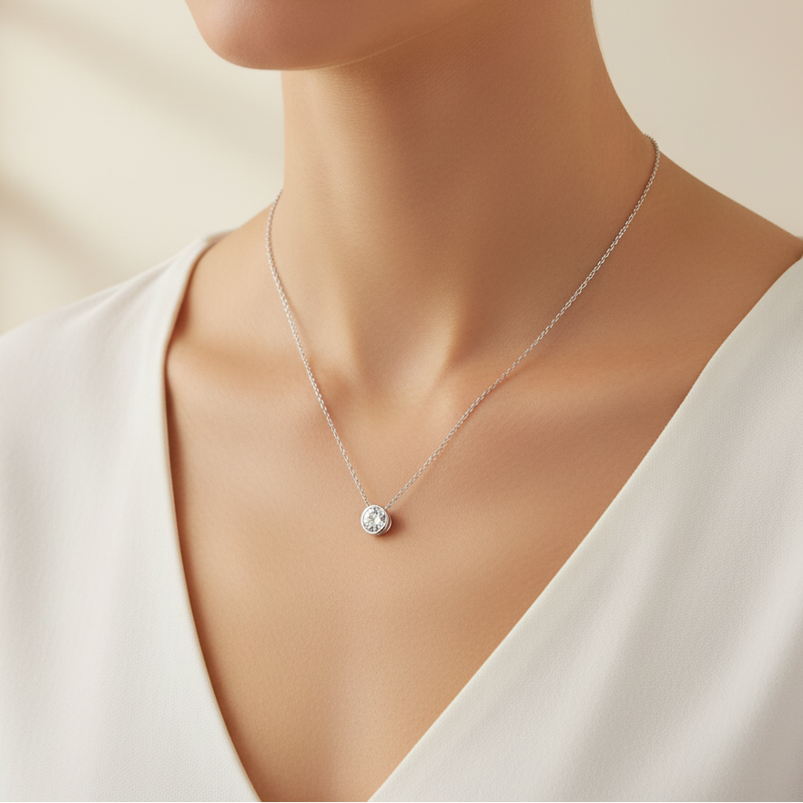 Miss Mimi 6mm Bezel Drop Necklace