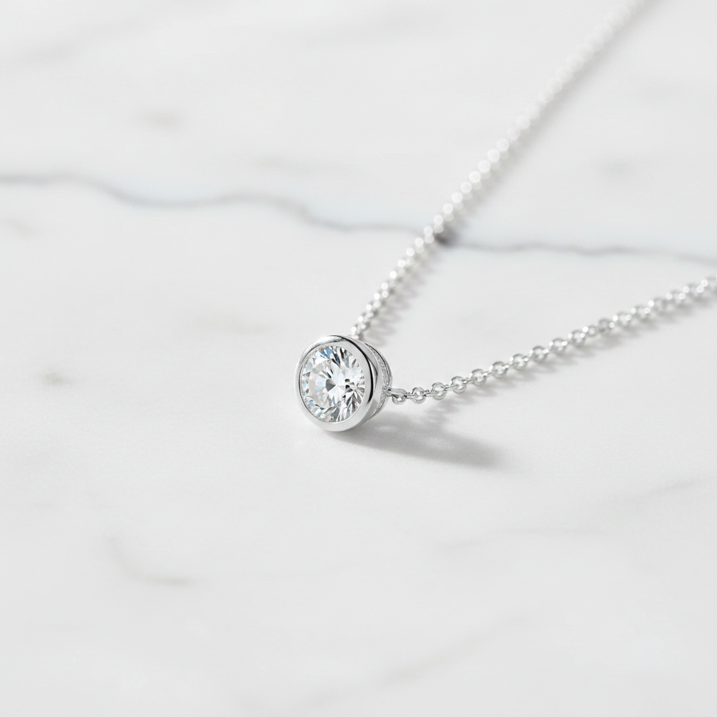 Miss Mimi 6mm Bezel Drop Necklace