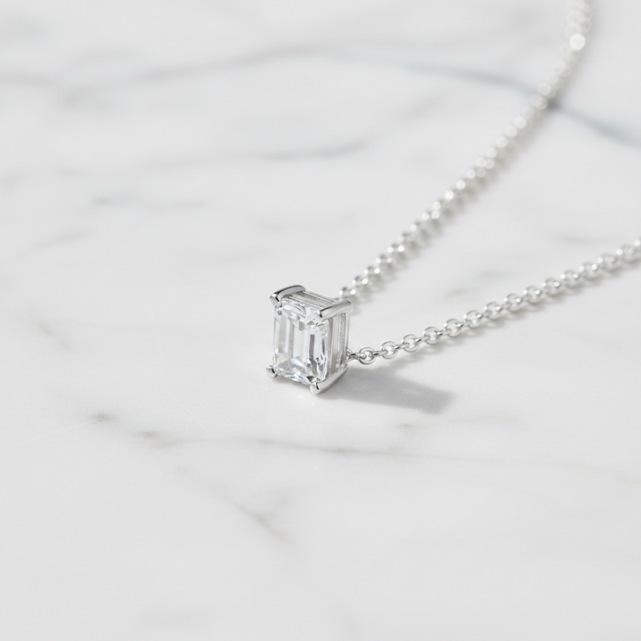 Miss Mimi 4mm Emerald Cut Necklace