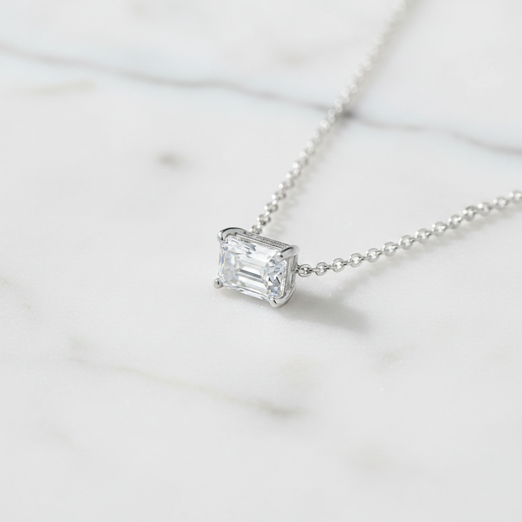 Miss Mimi 5mm Emerald Cut Necklace