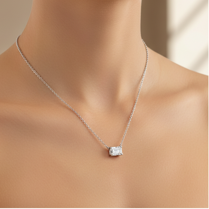 Miss Mimi 5mm Emerald Cut Necklace