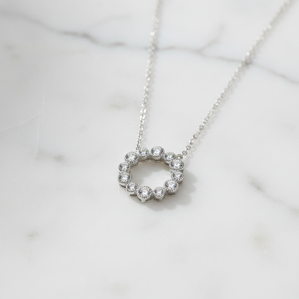 Miss Mimi Milgrain Circle of Life Necklace