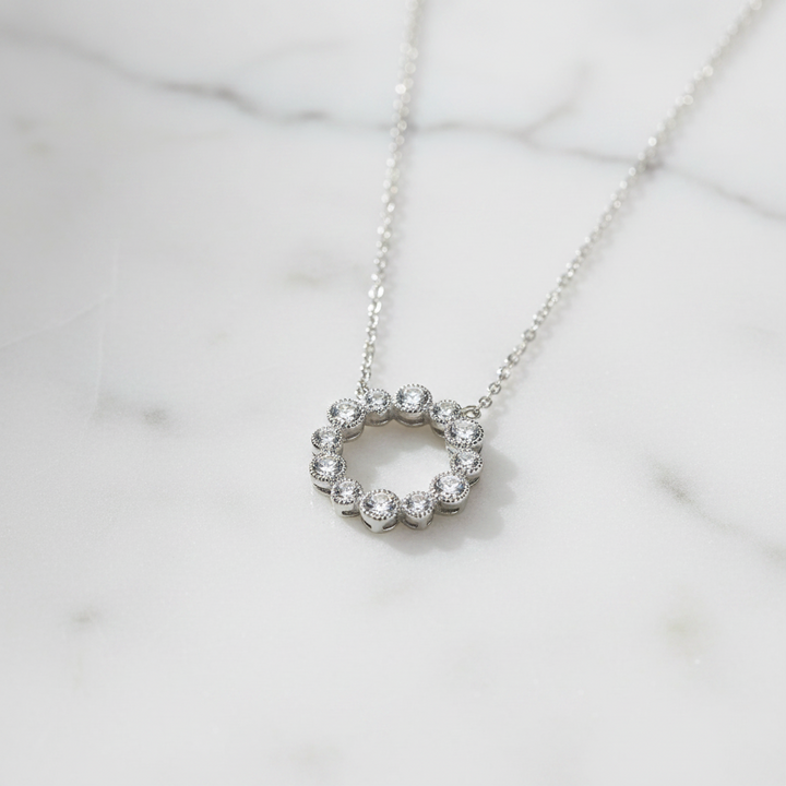 Miss Mimi Milgrain Circle of Life Necklace