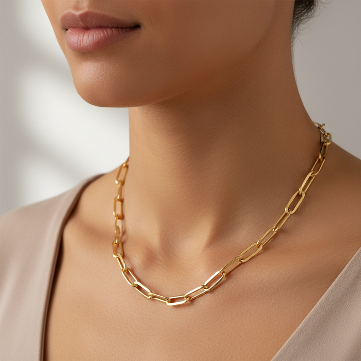 Miss Mimi Paper Clip Tube Necklace