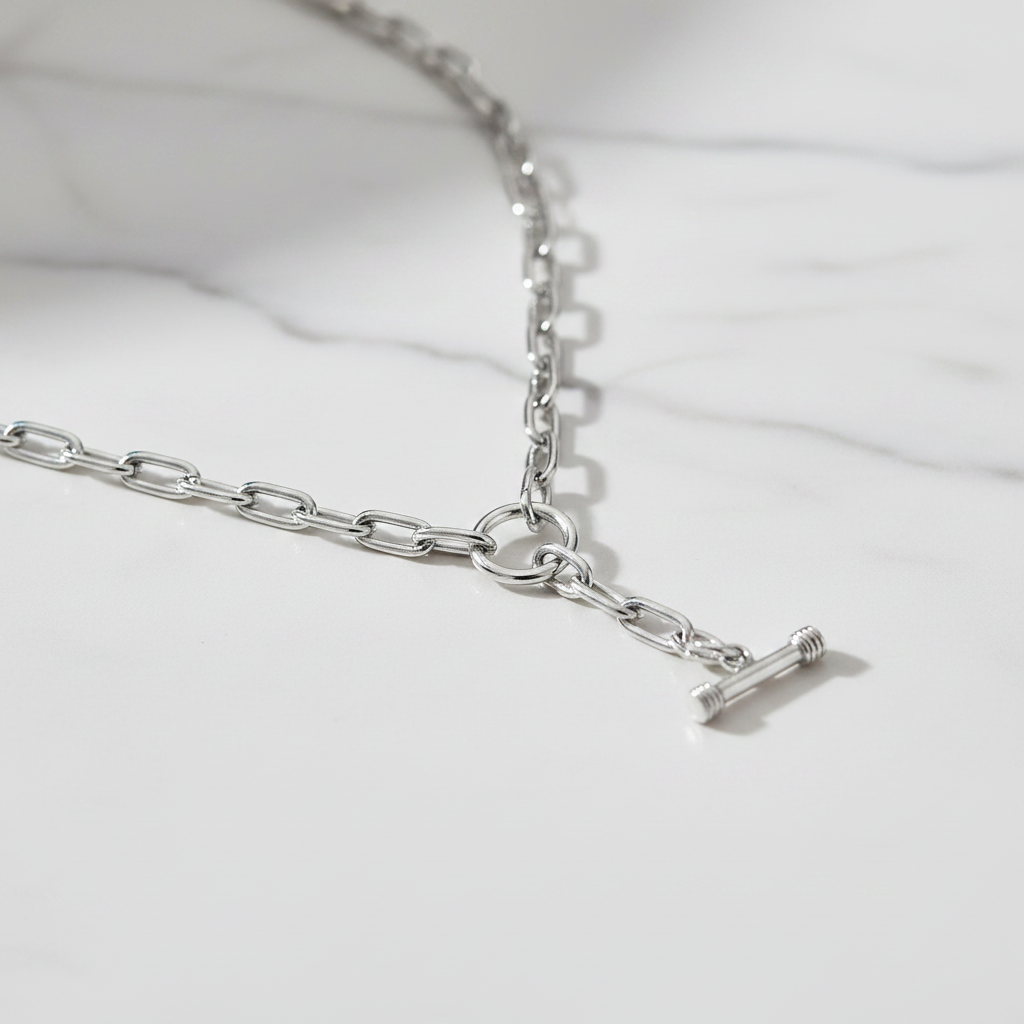 Miss Mimi T Bar Tube Paperclip Necklace