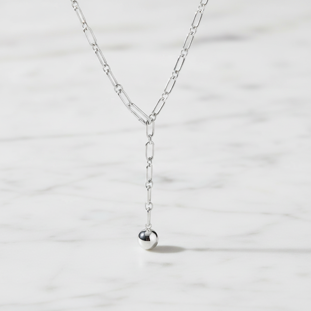 Miss Mimi Tube Paperclip Ball Necklace