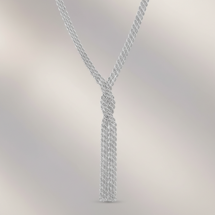 Miss Mimi Crossed Mesh Lariat Necklace