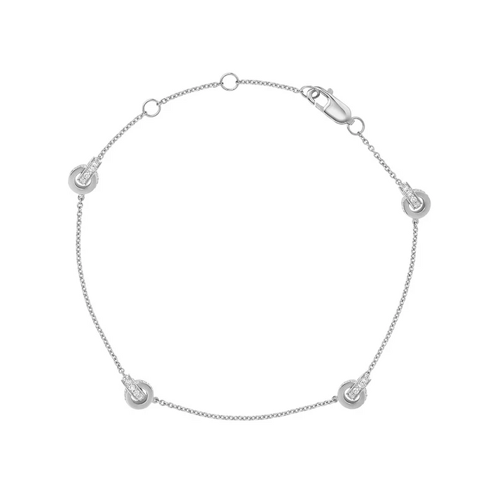 Love Knots Interlocking Station Diamond Bracelet