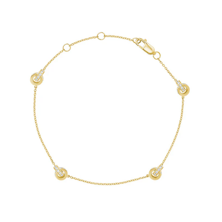 Love Knots Interlocking Station Diamond Bracelet