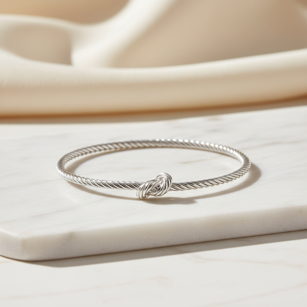 Miss Mimi Love Knot Twist Cable Bangle