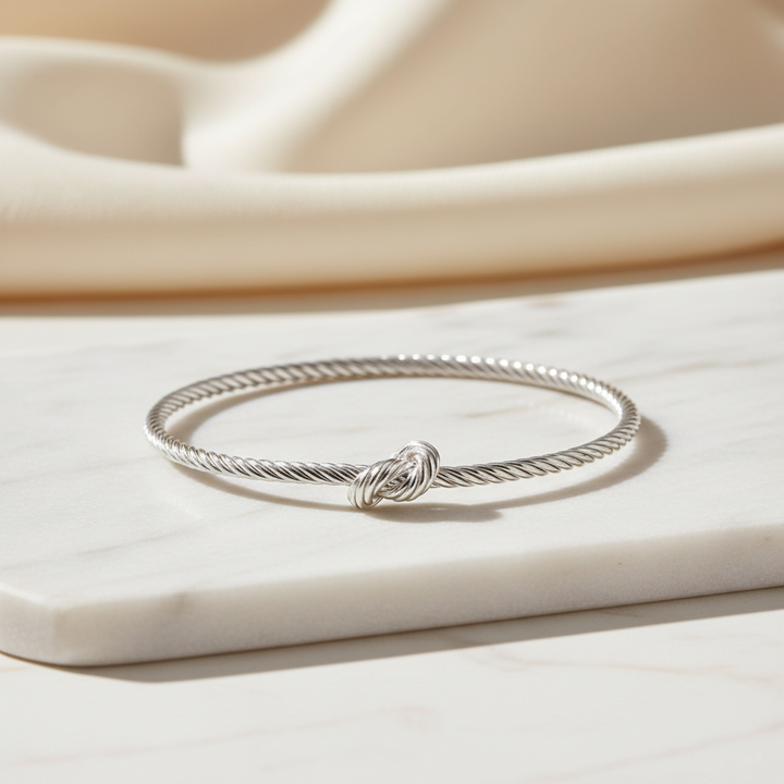 Miss Mimi Love Knot Twist Cable Bangle