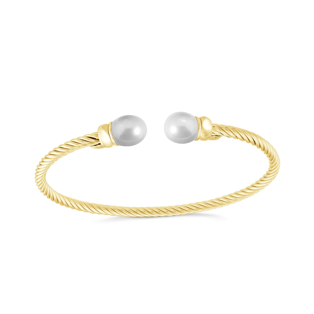 Miss Mimi Fresh Water Pearls Twist Cable Bangle | ORLY Jewellers