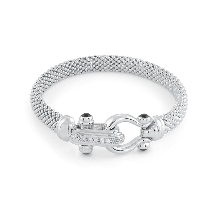 Miss Mimi Mesh Equestrian Clasp Bracelet-Sterling Silver-ORLY Jewellers