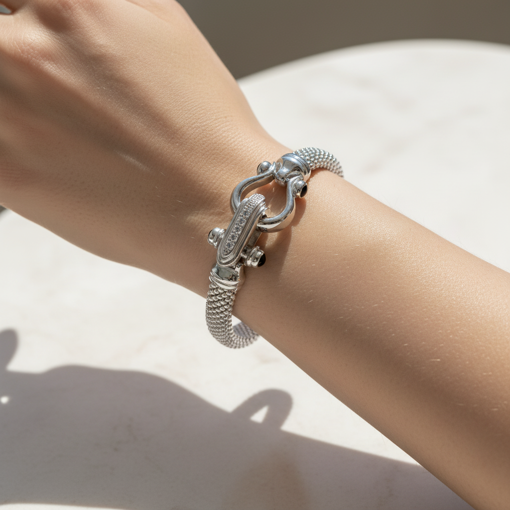 Miss Mimi Mesh Equestrian Clasp Bracelet