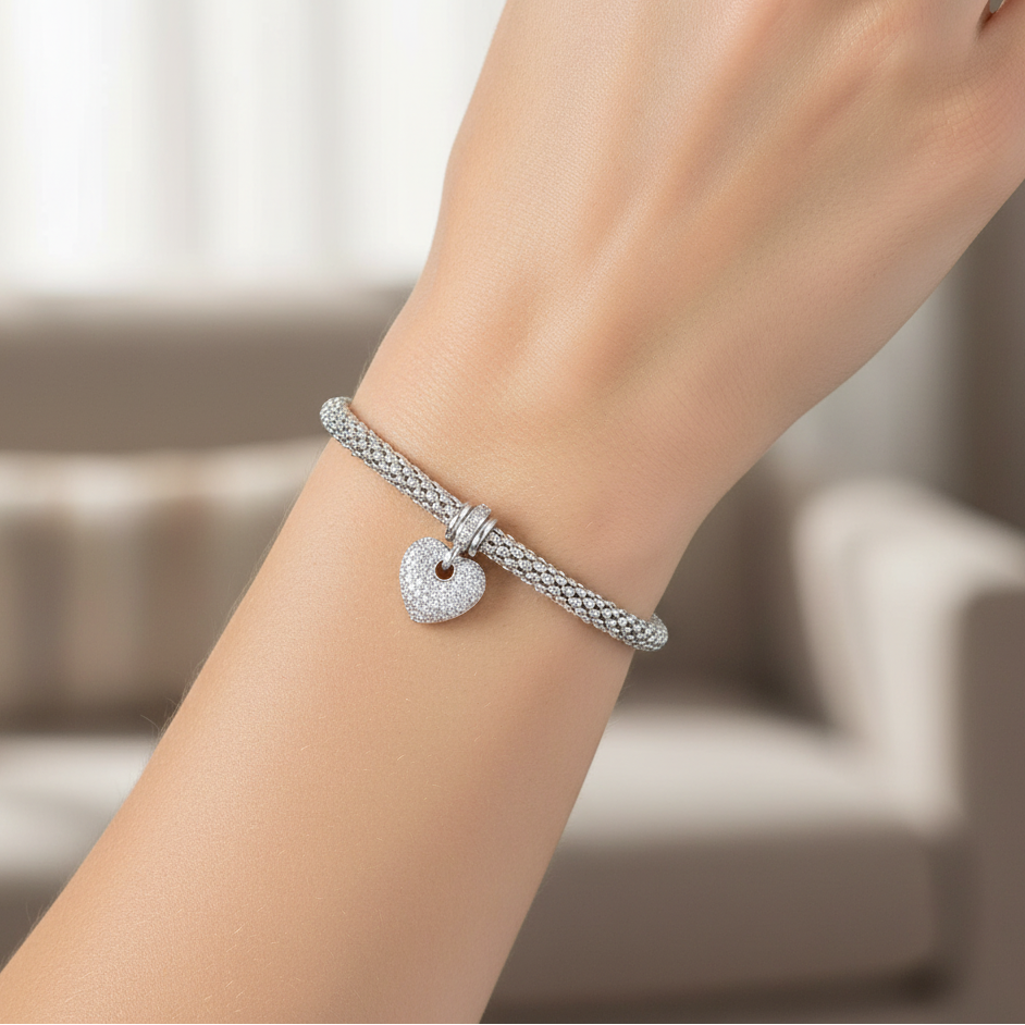 Miss Mimi Heart Mesh Bracelet
