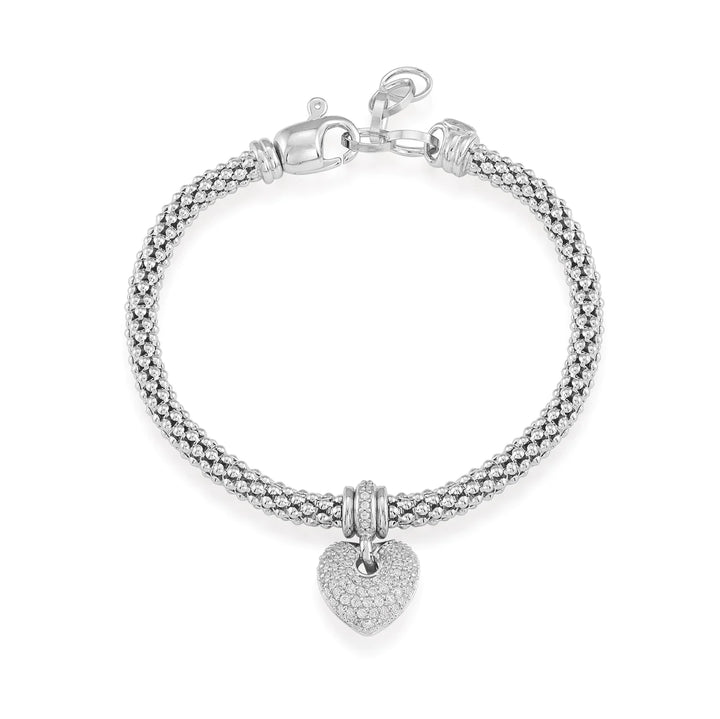 Miss Mimi Mesh Embossed Heart Bracelet-Sterling Silver | ORLY Jewellers