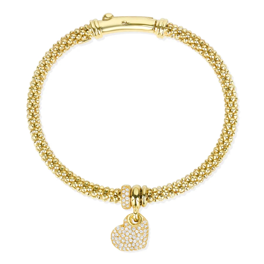 Miss Mimi Heart Charm Mesh Bracelet