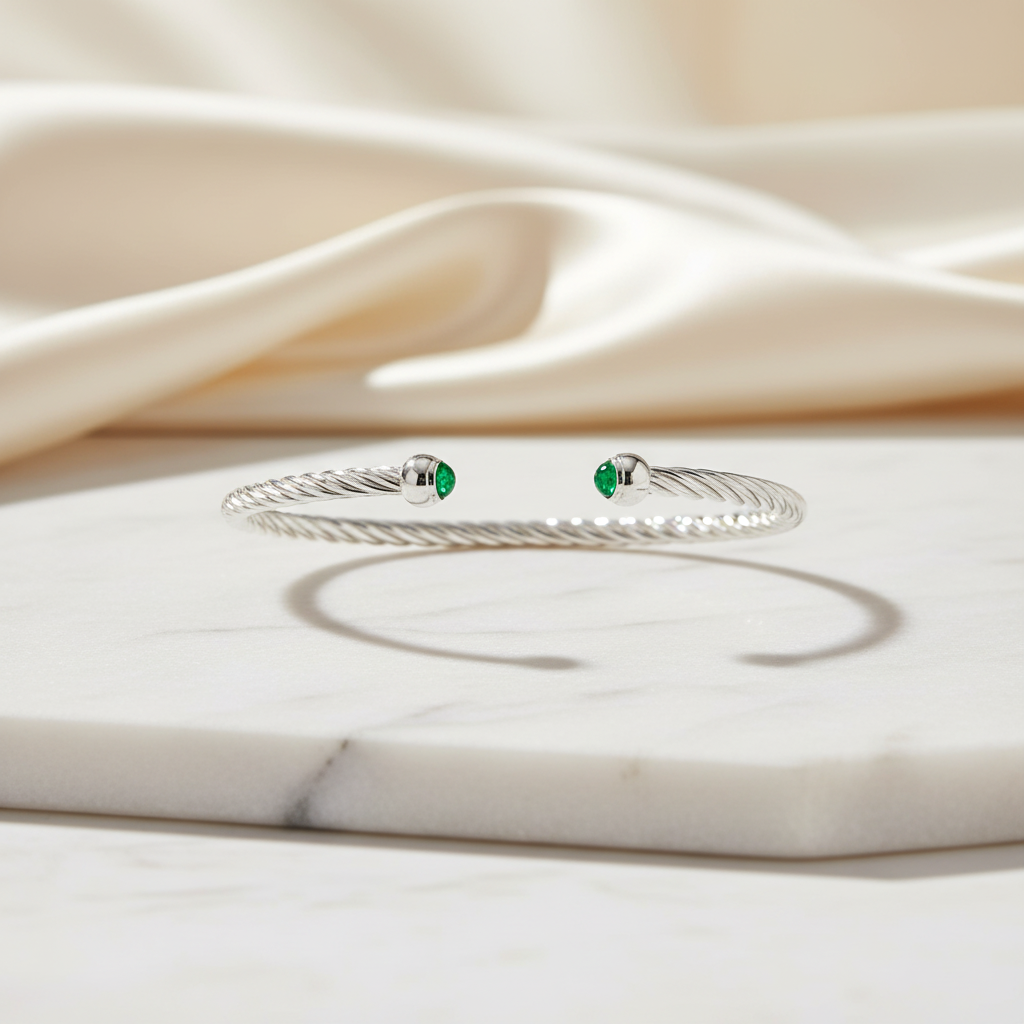 Miss Mimi Green Mini Twist Bangle