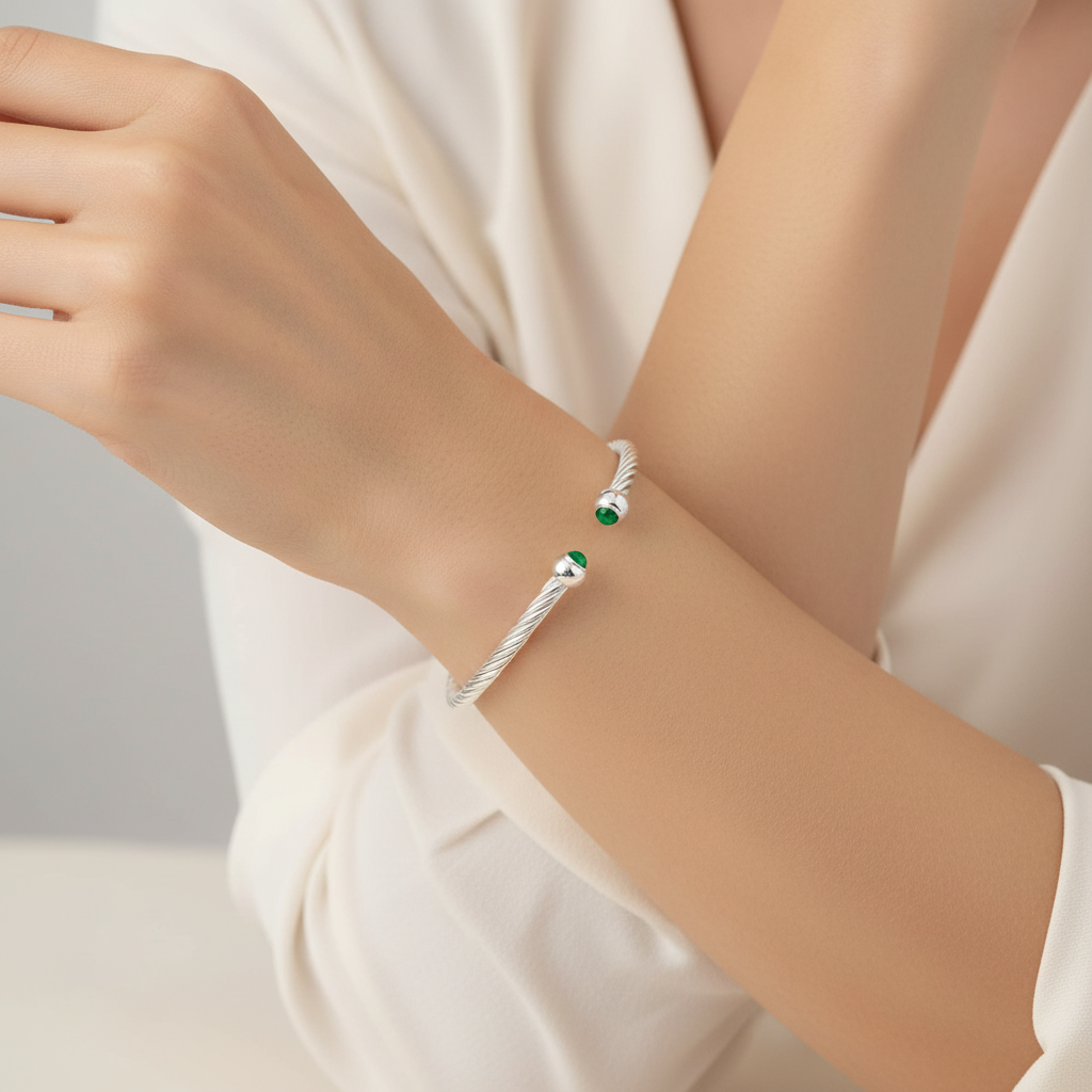 Miss Mimi Green Mini Twist Bangle