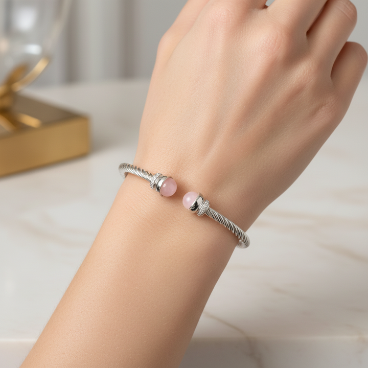 Miss Mimi Rose Twist Cable Bangle