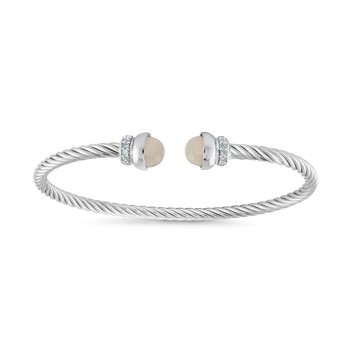 Miss Mimi Moonstone Twist Cable Bangle | ORLY Jewellers | Sterling Silver