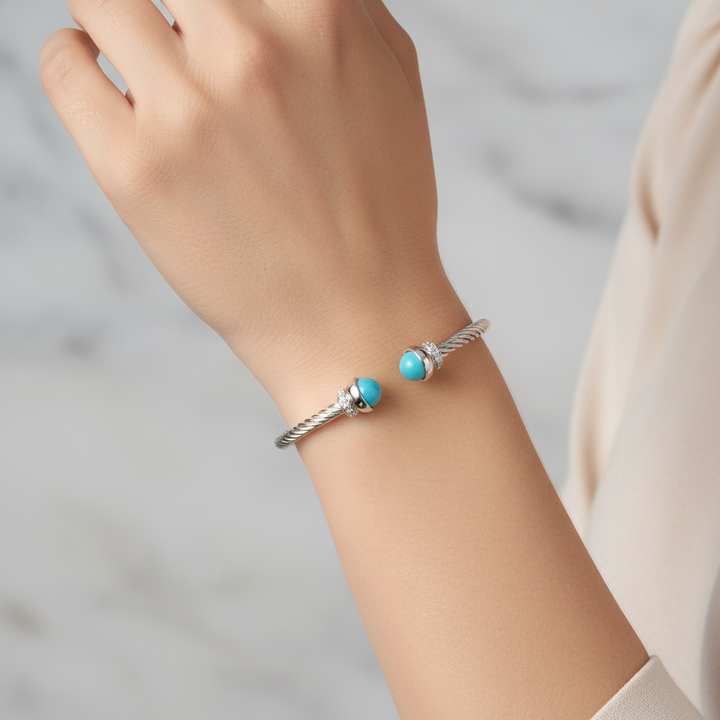 Miss Mimi Turquoise Twist Cable Bangle