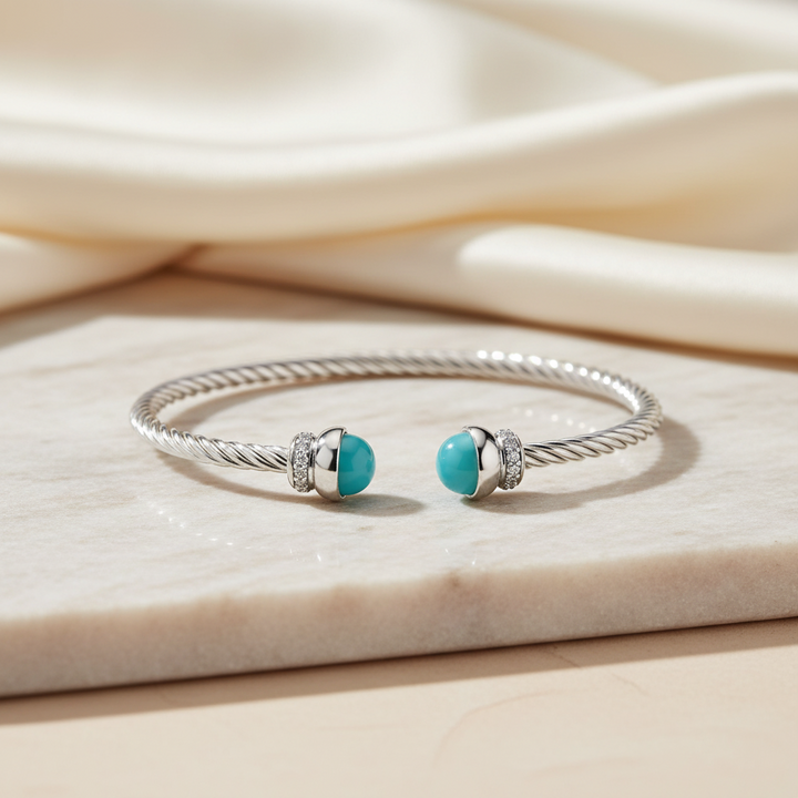 Miss Mimi Turquoise Twist Cable Bangle