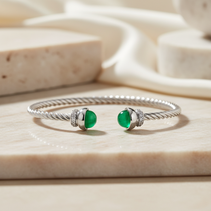 Miss Mimi Green Twist Cable Bangle