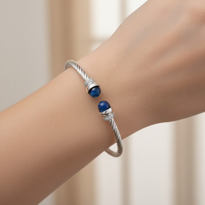 Miss Mimi London Blue Twist Cable Bangle