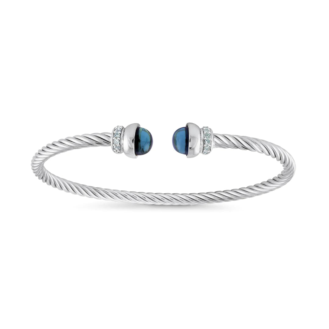 Miss Mimi London Blue Twist Cable Bangle | ORLY Jewellers