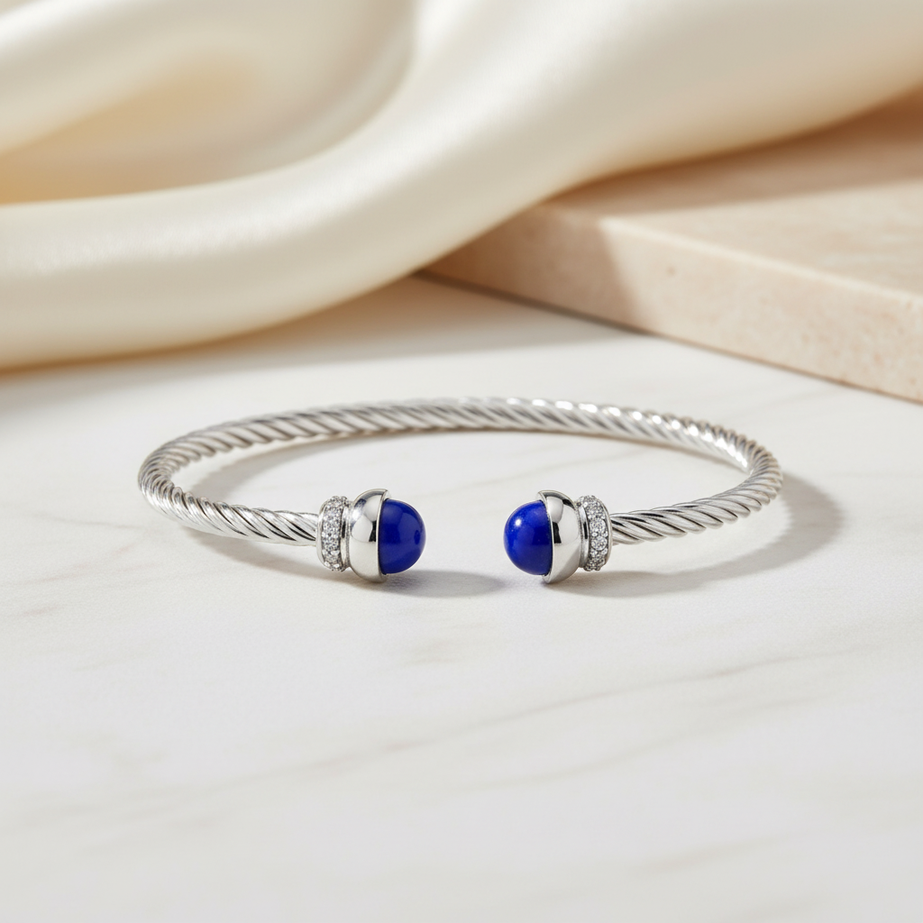 Miss Mimi Lapis Twist Cable Bangle