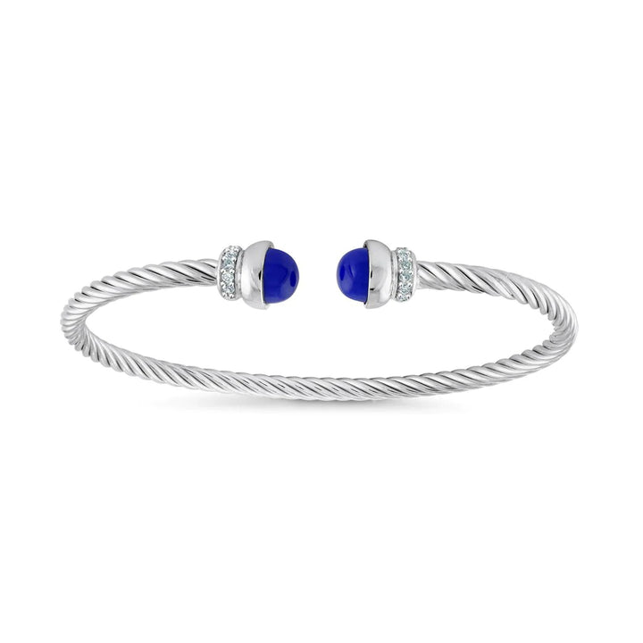 Miss Mimi Lapis Twist Cable Bangle | Sterling Silver | ORLY Jewellers