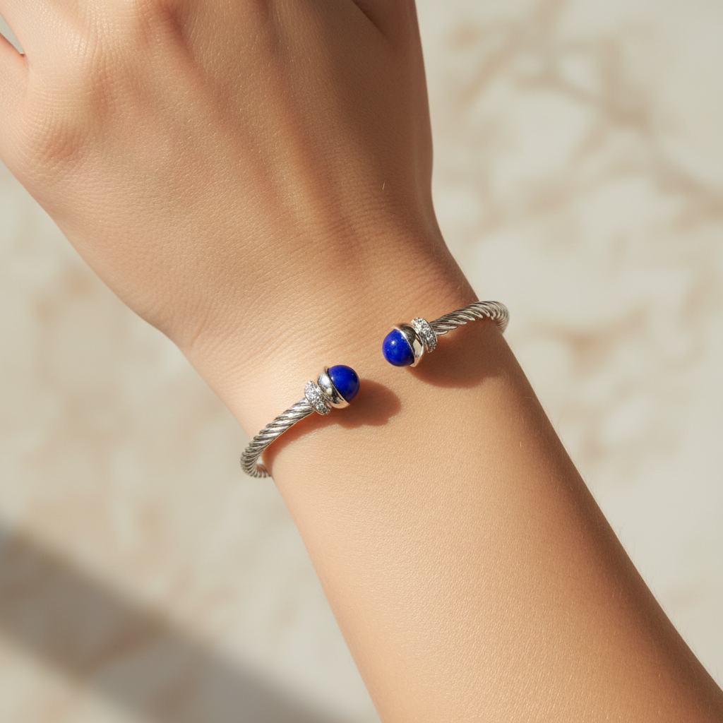 Miss Mimi Lapis Twist Cable Bangle