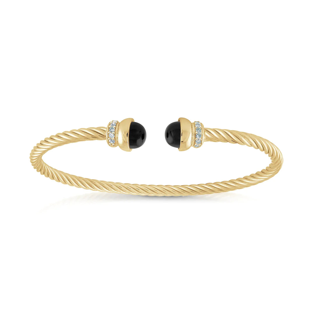 Miss Mimi Twist Cable Onyx Bangle | Sterling Silver | ORLY Jewellers