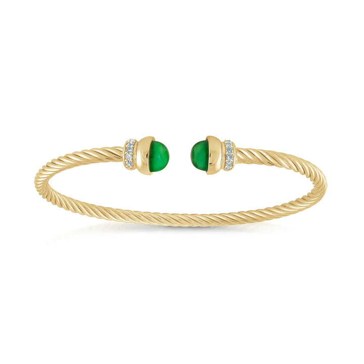 Miss Mimi Green Twist Cable Bangle | Sterling Silver | ORLY Jewellers