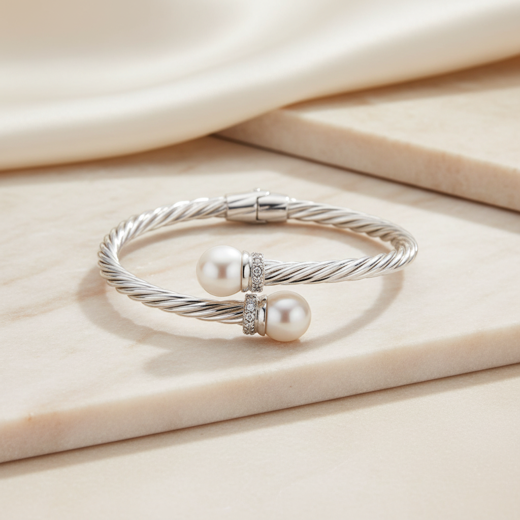 Miss Mimi Freshwater Pearl Crossover Bangle