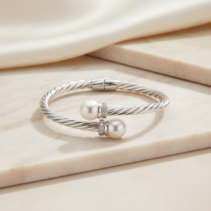 Miss Mimi Freshwater Pearl Crossover Bangle