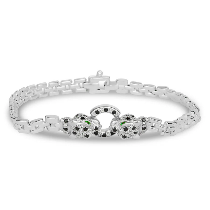 Miss Mimi Small Cube Link Radiant Panthère Bracelet