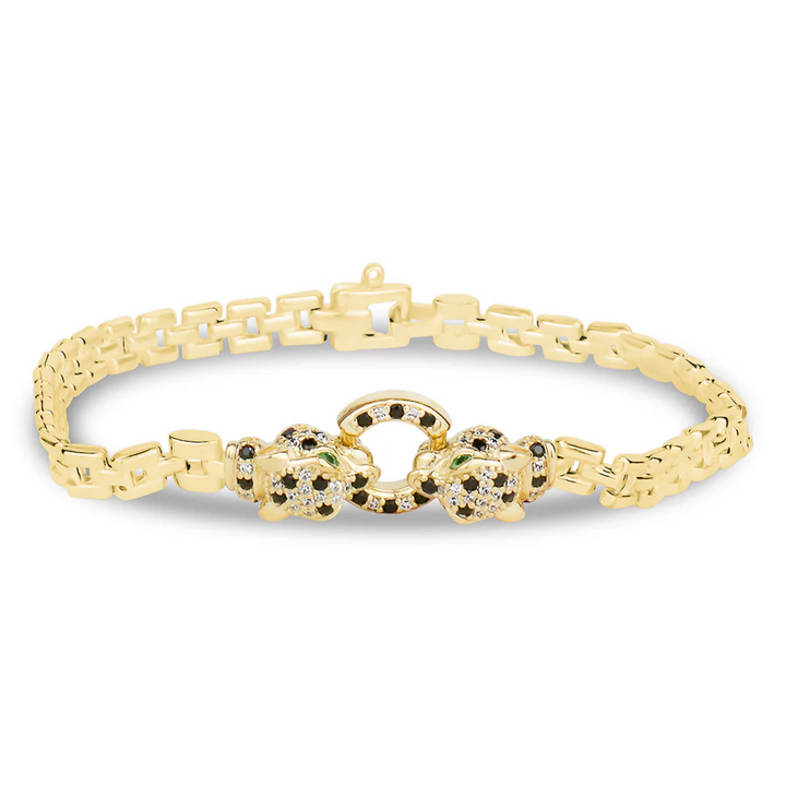 Miss Mimi Small Cube Link Radiant Panthère Bracelet