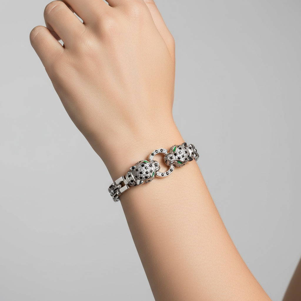 Miss Mimi Cube Link Radiant Panthère Bracelet